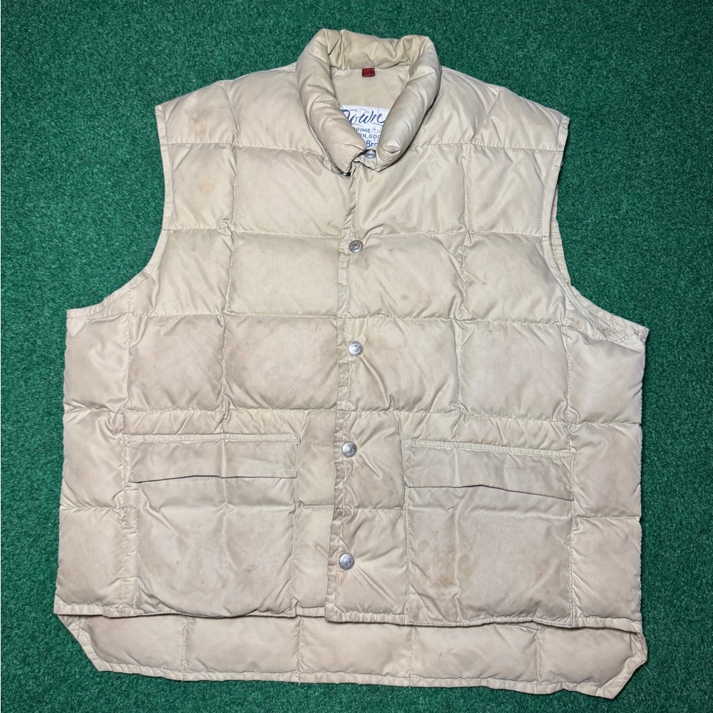 70s true vintage Goose Down insulated hunting vest puffer Schott Bros. Americana